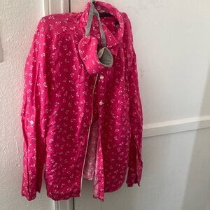 Victoria’s Secret medium short, pink and white 3 piece pajama flannel set